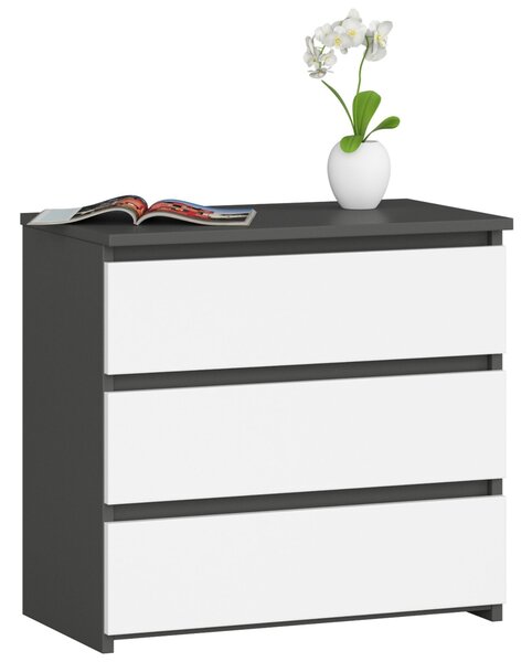 Ak furniture Komoda CL3 60 cm grafitově šedá/bílá