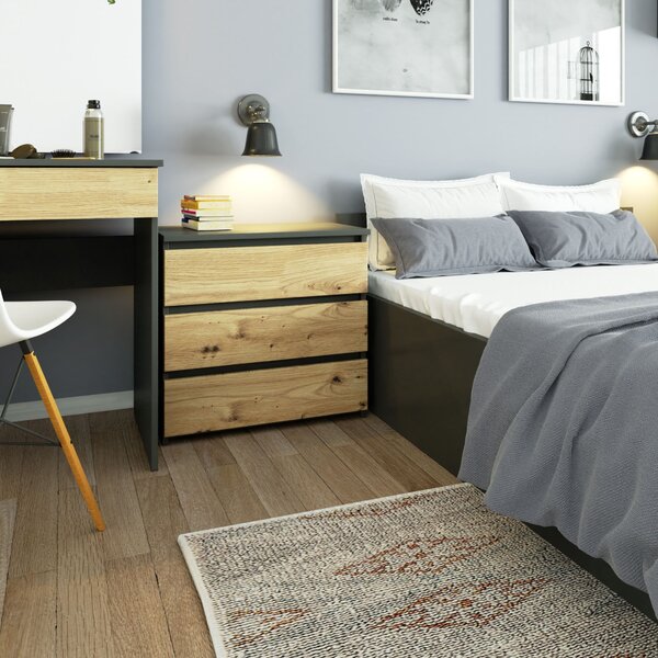 Ak furniture Komoda CL3 60 cm grafitově šedá/dub artisan