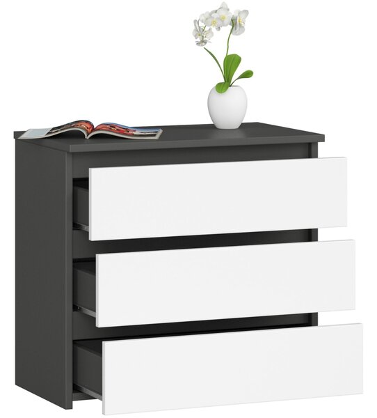 Ak furniture Komoda CL3 60 cm grafitově šedá/bílá