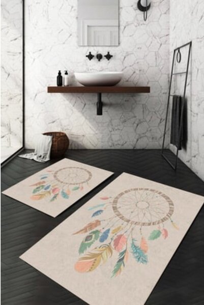 Béžové koupelnové předložky v sadě 2 ks 60x100 cm – Mila Home