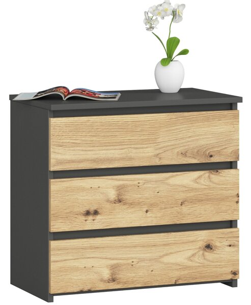 Ak furniture Komoda CL3 60 cm grafitově šedá/dub artisan