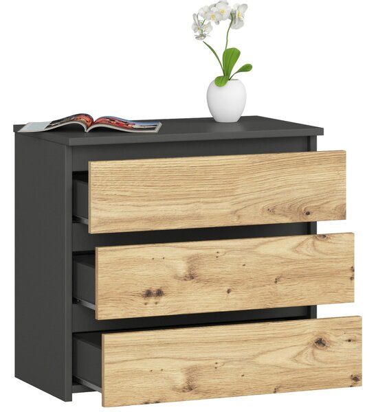 Ak furniture Komoda CL3 60 cm grafitově šedá/dub artisan