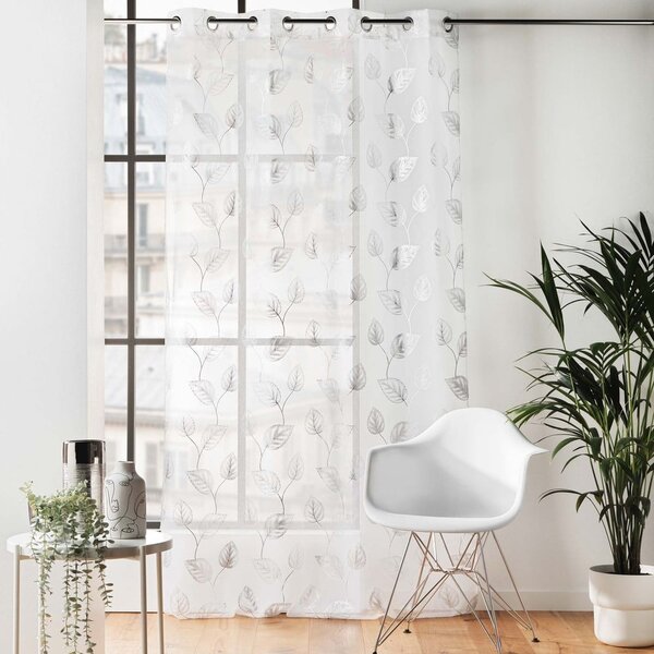 Záclona v bílé a stříbrné barvě 140x280 cm Edelia – douceur d'intérieur