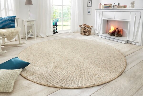 Krémový kulatý koberec ø 133 cm Wolly – BT Carpet
