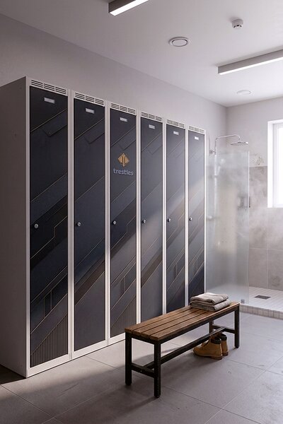 Kovová šatní skříň Trestles SS1M 1800x312x500 mm, 1 oddíl, vlastní motiv Typ zámku: cylindrický, Podnož: nožky