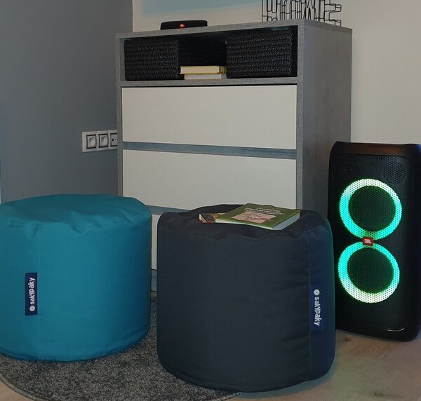 SakyPaky Taburet sedací vak černá