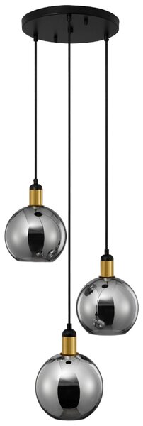 Kouřově šedé skleněné závěsné světlo Nova Luce Mirro 30 cm