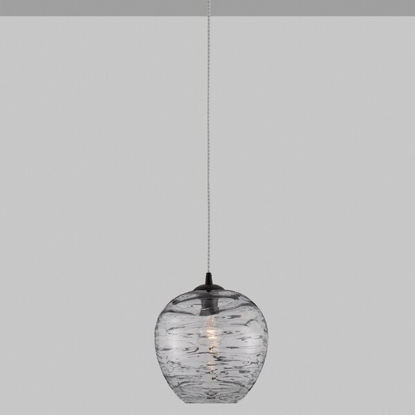 Světle šedé skleněné závěsné světlo Nova Luce Evleen 25 cm