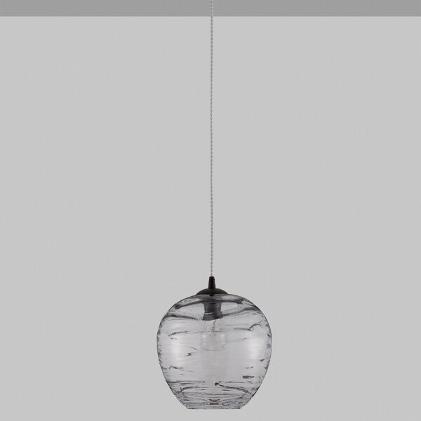 Světle šedé skleněné závěsné světlo Nova Luce Evleen 25 cm