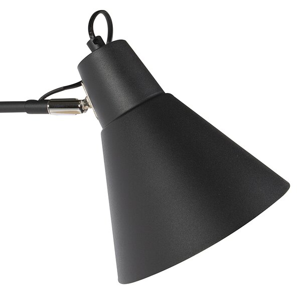 Designová nástěnná lampa černá nastavitelná - Luna