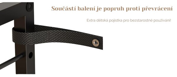 Pojízdný kuchyňský regál Houseland Luva hnědý/černý