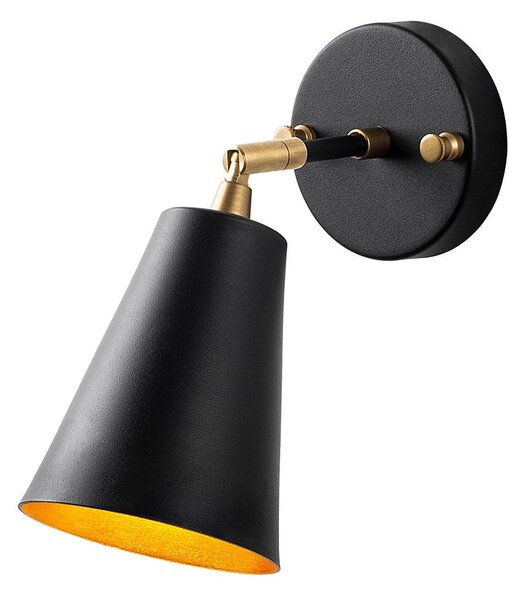 Černé/ve zlaté barvě nástěnné svítidlo ø 10 cm Evander – Opviq lights