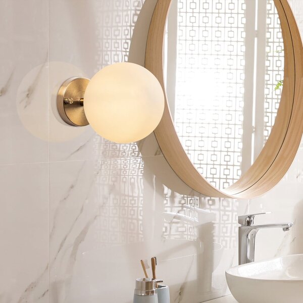 Bílé/v bronzové barvě nástěnné svítidlo ø 15 cm Atmaca – Opviq lights