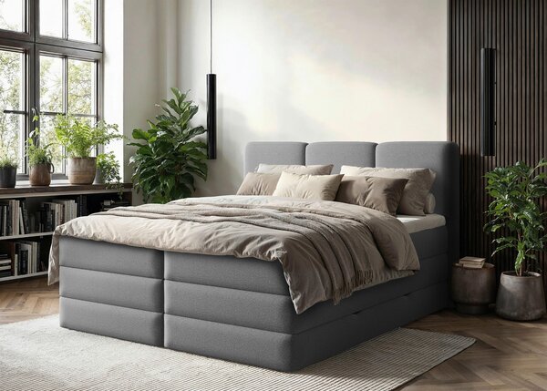 POSTEL BOXSPRING, 180/200 cm, antracitová MID.YOU - Postele s úložným prostorem, Online Only