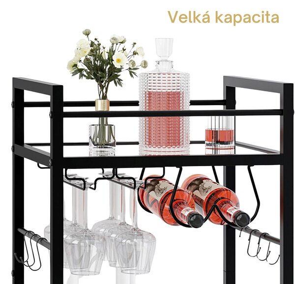 Servírovací vozík Houseland Phil černý