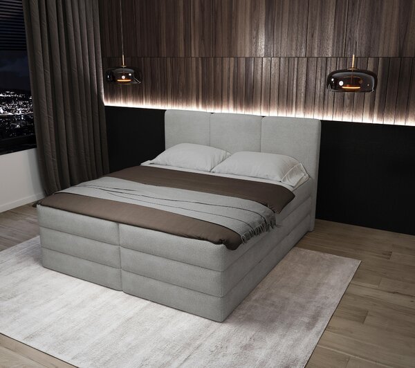 POSTEL BOXSPRING, 180/200 cm, šedá MID.YOU - Postele s úložným prostorem, Online Only