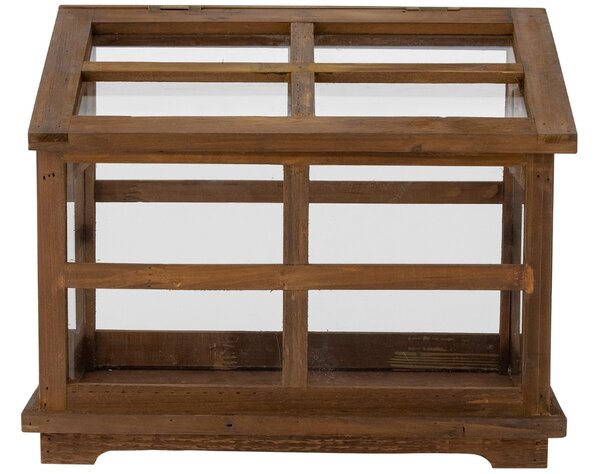 Hnědý dřevěný skleník Bloomingville Marti 40 x 25 cm