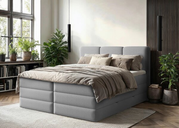POSTEL BOXSPRING, 180/200 cm, šedá MID.YOU - Postele s úložným prostorem, Online Only