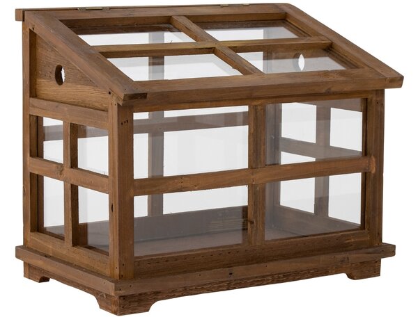 Hnědý dřevěný skleník Bloomingville Marti 40 x 25 cm