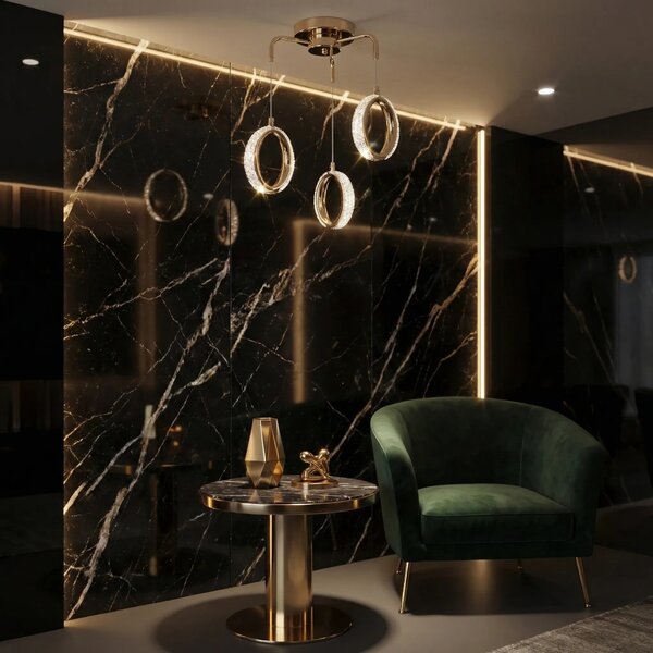 Toolight Závěsné LED osvětlení Modern Circle G176-3CP zlaté
