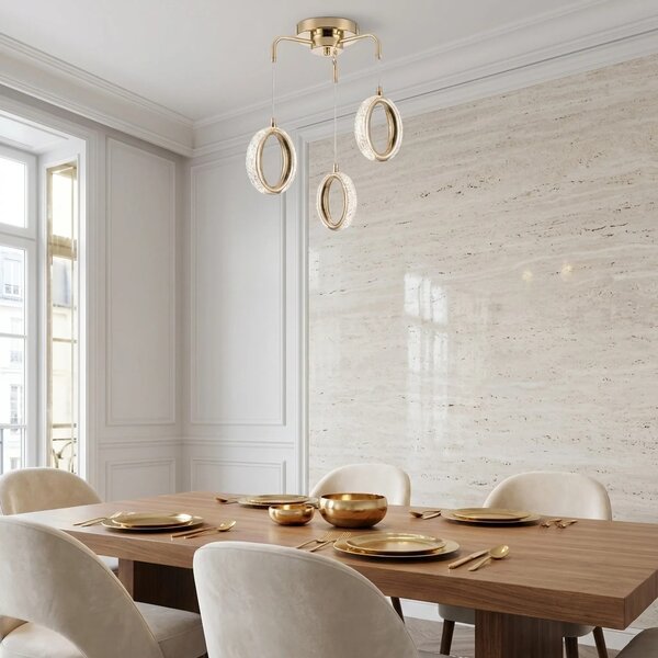 Toolight Závěsné LED osvětlení Modern Circle G176-3CP zlaté