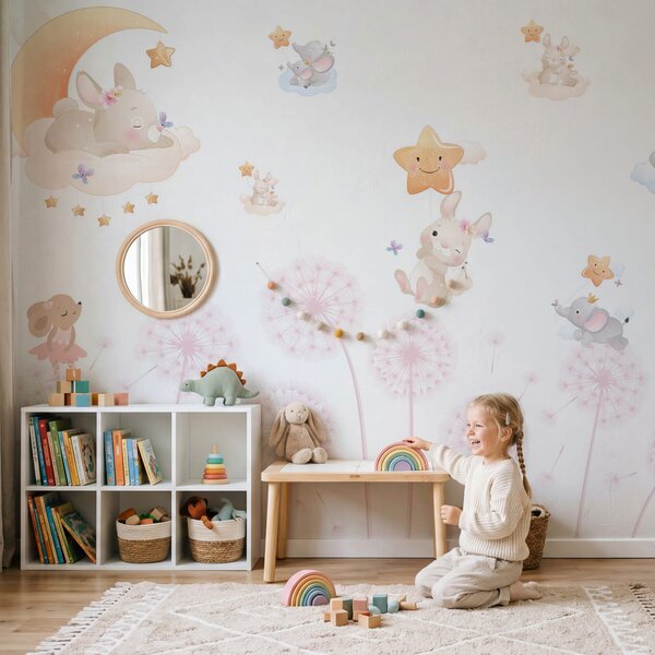 Fototapeta Skupina zvířat letících ve vzduchu, Dětské fototapety, Populární fototapety, w04195 - Tapeko.co.cz
