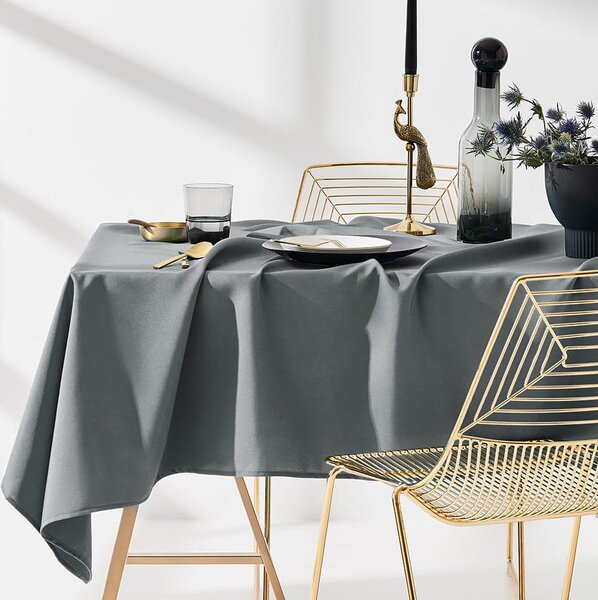 Ubrus na stůl v tmavě šedé barvě bez potisku 110 x 160 cm