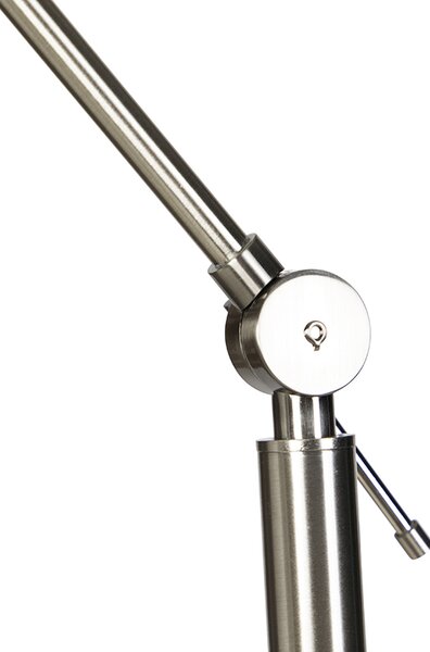 Stojací lampa ocelová nastavitelná s černým stínidlem 50 cm - Editor