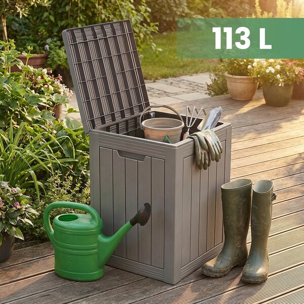Ak furniture Zahradní úložný box Ezra 113 L šedý
