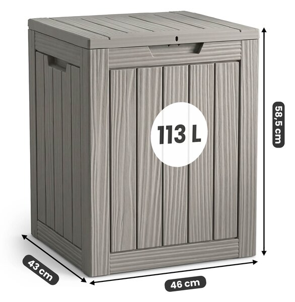 Ak furniture Zahradní úložný box Ezra 113 L šedý