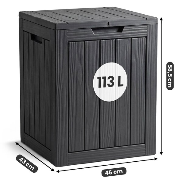 Ak furniture Zahradní úložný box Ezra 113 L černý