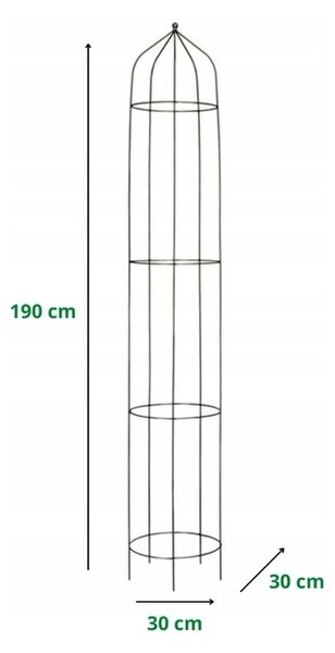 Pergola-rostlinná podpěra 190 cm. - Černá (Versanis)