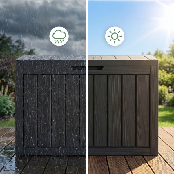 Ak furniture Zahradní úložný box Ezra 170 L černý