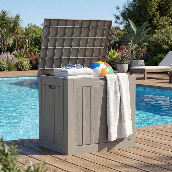 Ak furniture Zahradní úložný box Ezra 117 L šedý