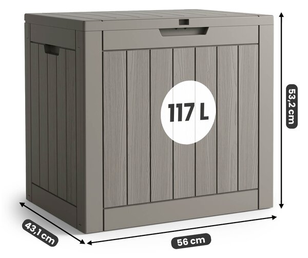 Ak furniture Zahradní úložný box Ezra 117 L šedý