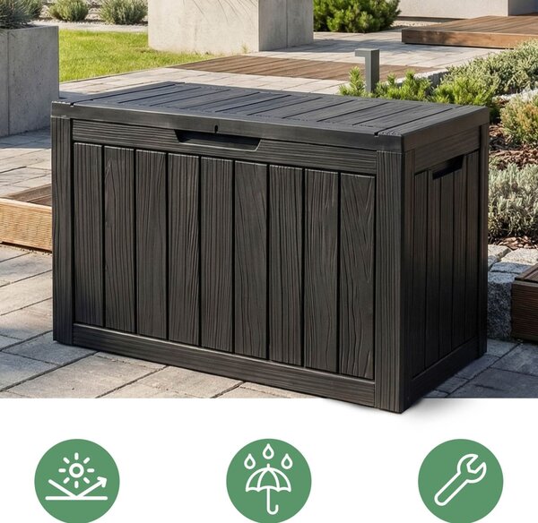 Ak furniture Zahradní úložný box Ezra 170 L černý
