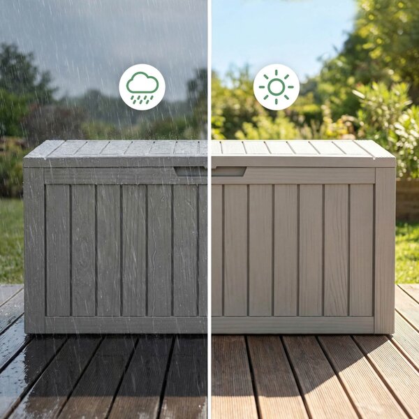Ak furniture Zahradní úložný box Ezra 272 L šedý