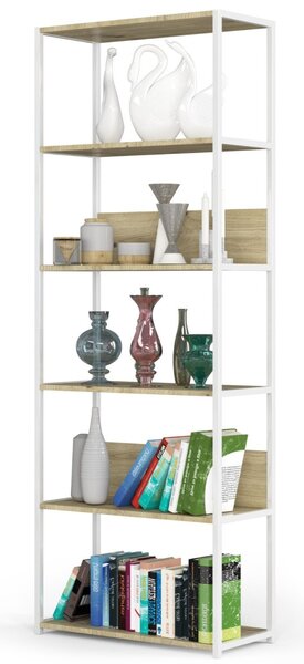 Ak furniture Regál LOFT 70 cm bílý/dub artisan