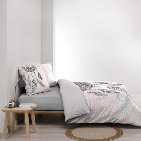 Bílo-růžové bavlněné povlečení na dvoulůžko 200x200 cm Namaste – douceur d'intérieur