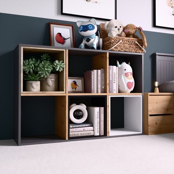 TP Living Regál MALAX 110 cm antracitový/dub artisan