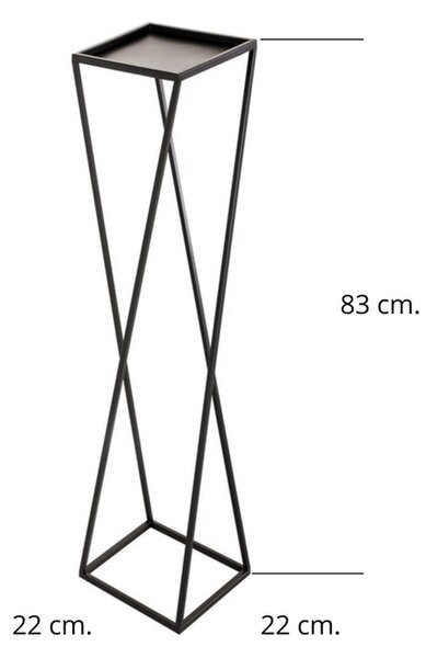 Kovový záhon, diagonální stojan s kovovou deskou - Bílá (Versanis)