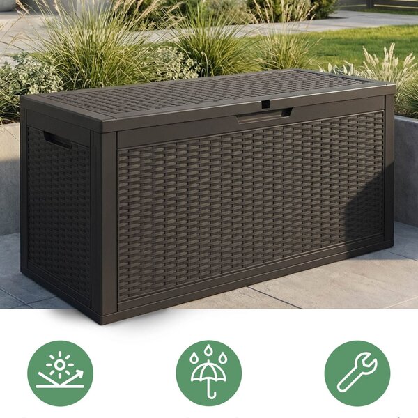 Ak furniture Zahradní úložný box Ezra 340 L černý