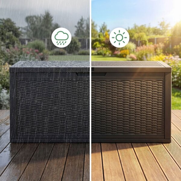 Ak furniture Zahradní úložný box Ezra 340 L černý