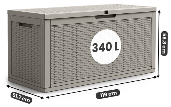 Ak furniture Zahradní úložný box Ezra 340 L šedý