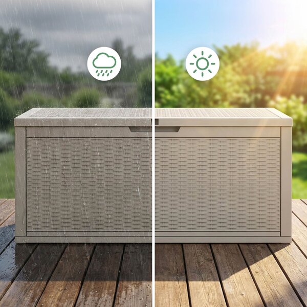 Ak furniture Zahradní úložný box Ezra 340 L šedý