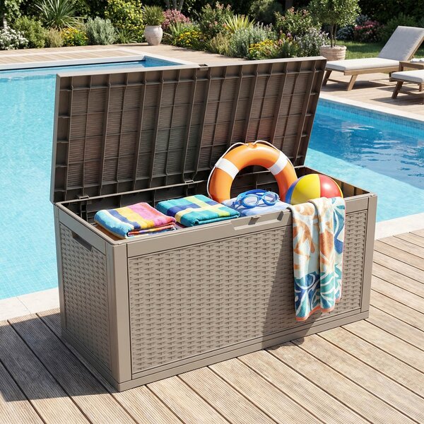 Ak furniture Zahradní úložný box Ezra 340 L šedý