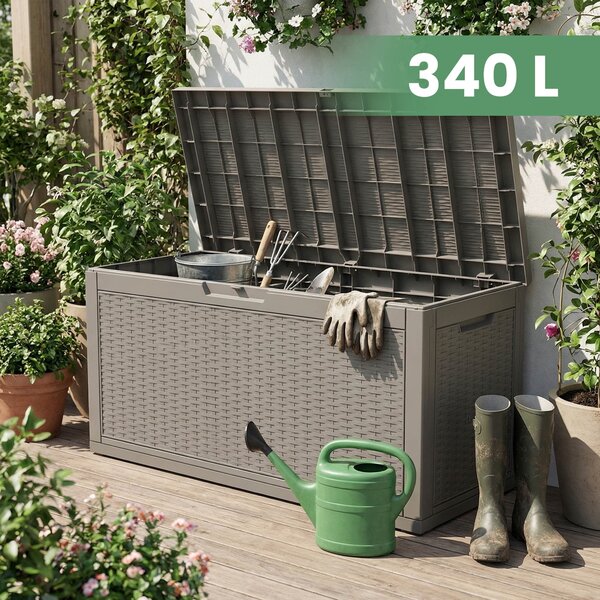 Ak furniture Zahradní úložný box Ezra 340 L šedý