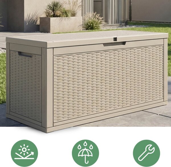 Ak furniture Zahradní úložný box Ezra 340 L šedý