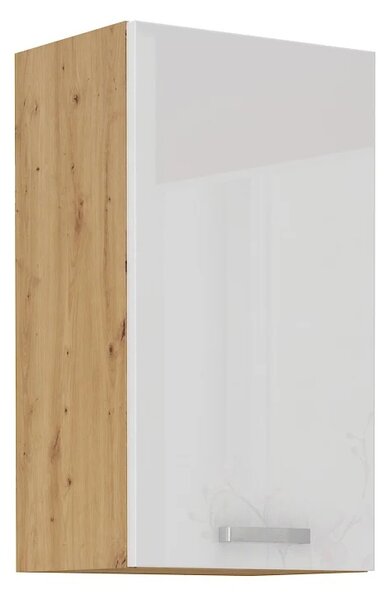 Kuchyně MEADOW 260 cm, korpus: dub artisan, dvířka: bílý lesk, dub artisan