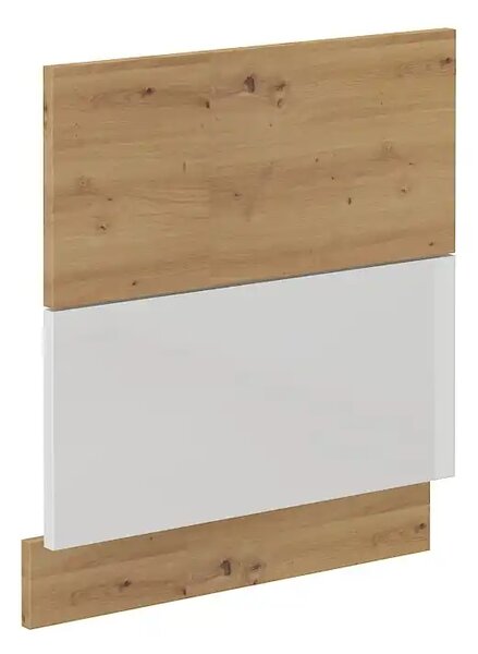 Kuchyně MEADOW 250/190 cm, korpus: dub artisan, dvířka: bílý lesk, dub artisan